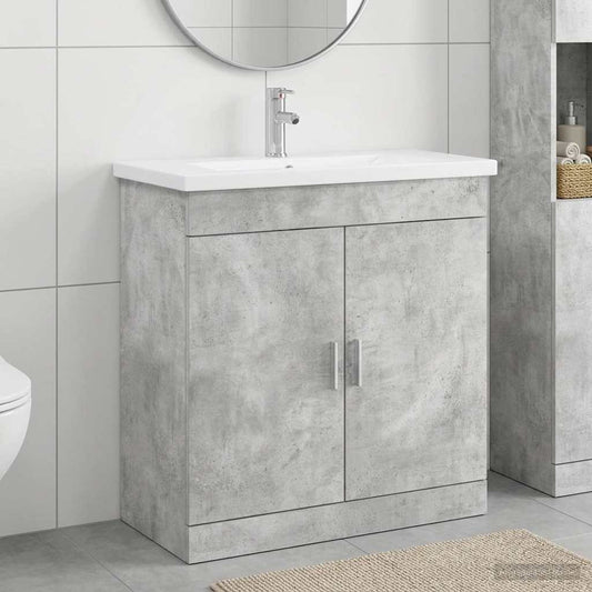 vidaXL Σετ Επίπλων Μπάνιου Γκρι Σκυροδέματος 81 x 40 x 84,5 εκ