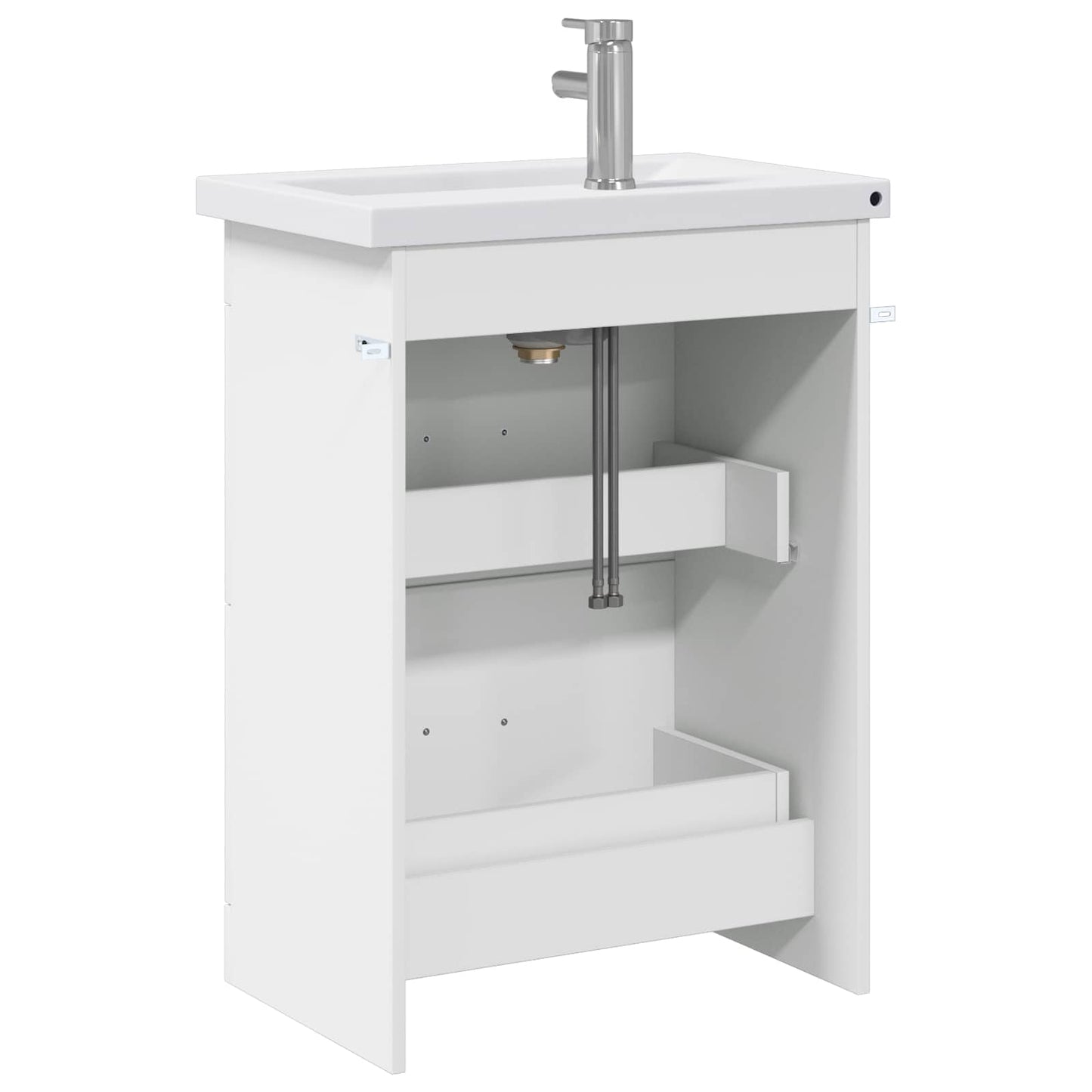 vidaXL Σετ Επίπλων Μπάνιου Λευκό 61 x 40 x 84,5 εκ Επεξεργασμένο Ξύλο