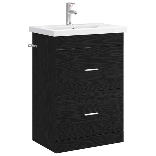 vidaXL Σετ Επίπλων Μπάνιου Μαύρη Δρυς 61 x 40 x 84,5 εκ