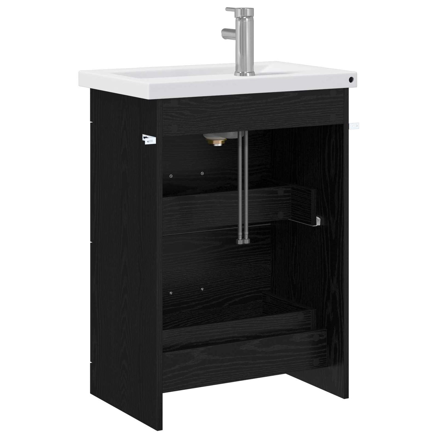 vidaXL Σετ Επίπλων Μπάνιου Μαύρη Δρυς 61 x 40 x 84,5 εκ