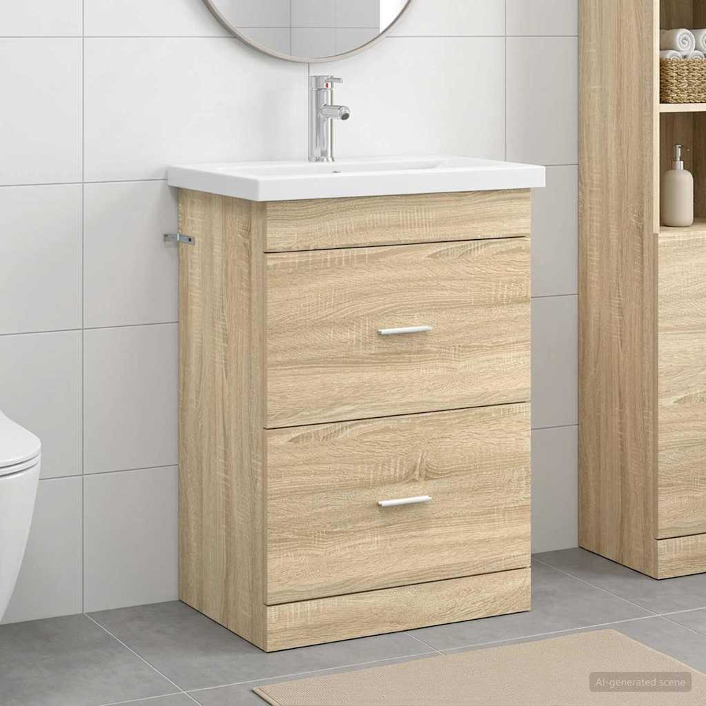 vidaXL Σετ Επίπλων Μπάνιου Sonoma Δρυς 61 x 40 x 84,5 εκ