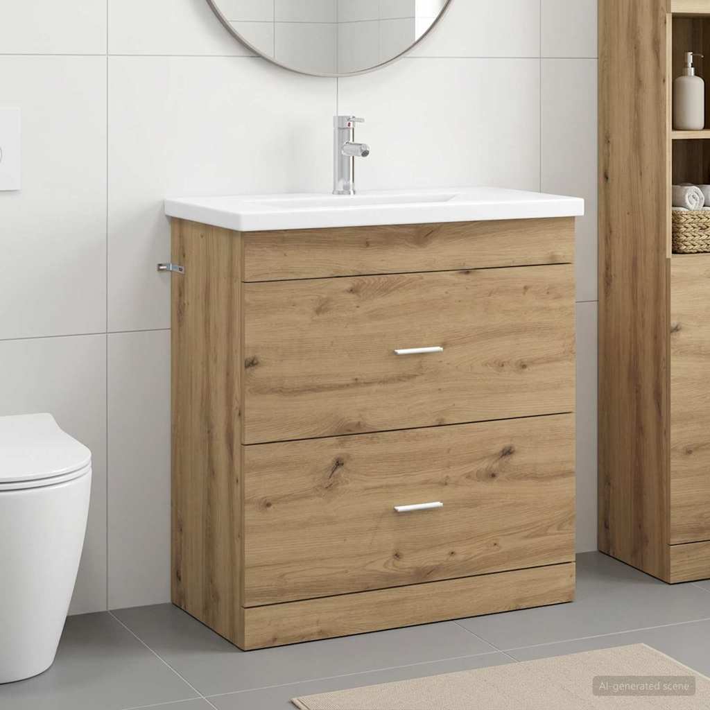 vidaXL Σετ Επίπλων Μπάνιου Artisan Δρυς 81 x 40 x 84,5 εκ
