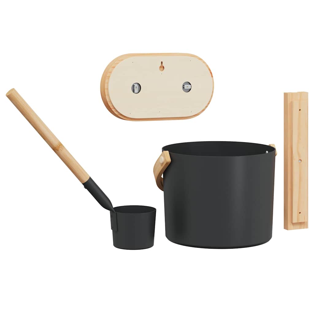 vidaXL Σετ Αξεσουάρ Σαουνάς 4 pcs Μαύρο