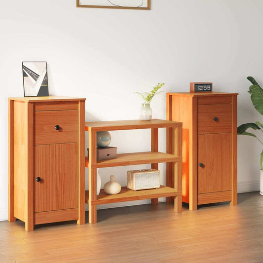 vidaXL Πλαϊνό γραφείο 2 τμχ. Κερωτό καφέ 39 x 34,5 x 80 εκ