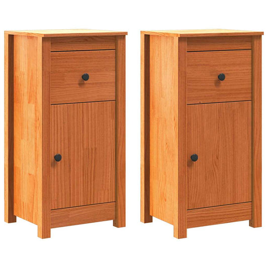 vidaXL Πλαϊνό γραφείο 2 τμχ. Κερωτό καφέ 39 x 34,5 x 80 εκ