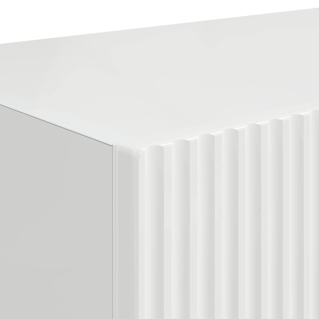 vidaXL Ντουλάπι Τηλεόρασης Τοίχου Επιτοίχιο 2 pcs Λαμπερό Λευκό