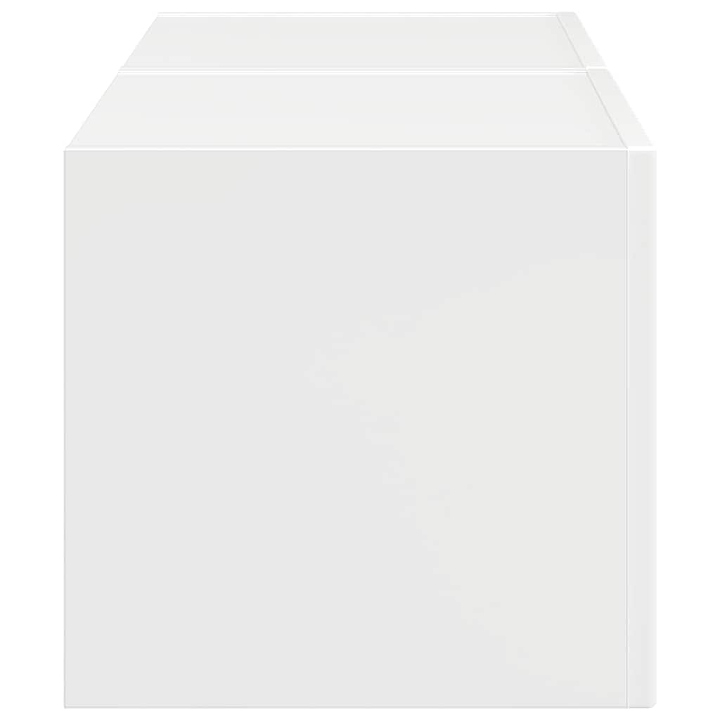 vidaXL Ντουλάπι Τηλεόρασης Τοίχου Επιτοίχιο 2 pcs Λαμπερό Λευκό