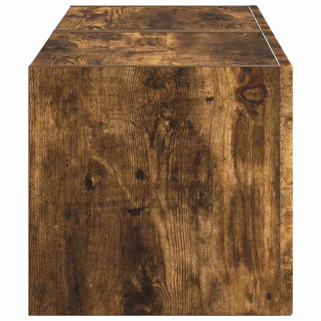 vidaXL Ντουλάπι Τηλεόρασης Τοίχου Επιτοίχιο 2 pcs Καπνιστό Δρύς