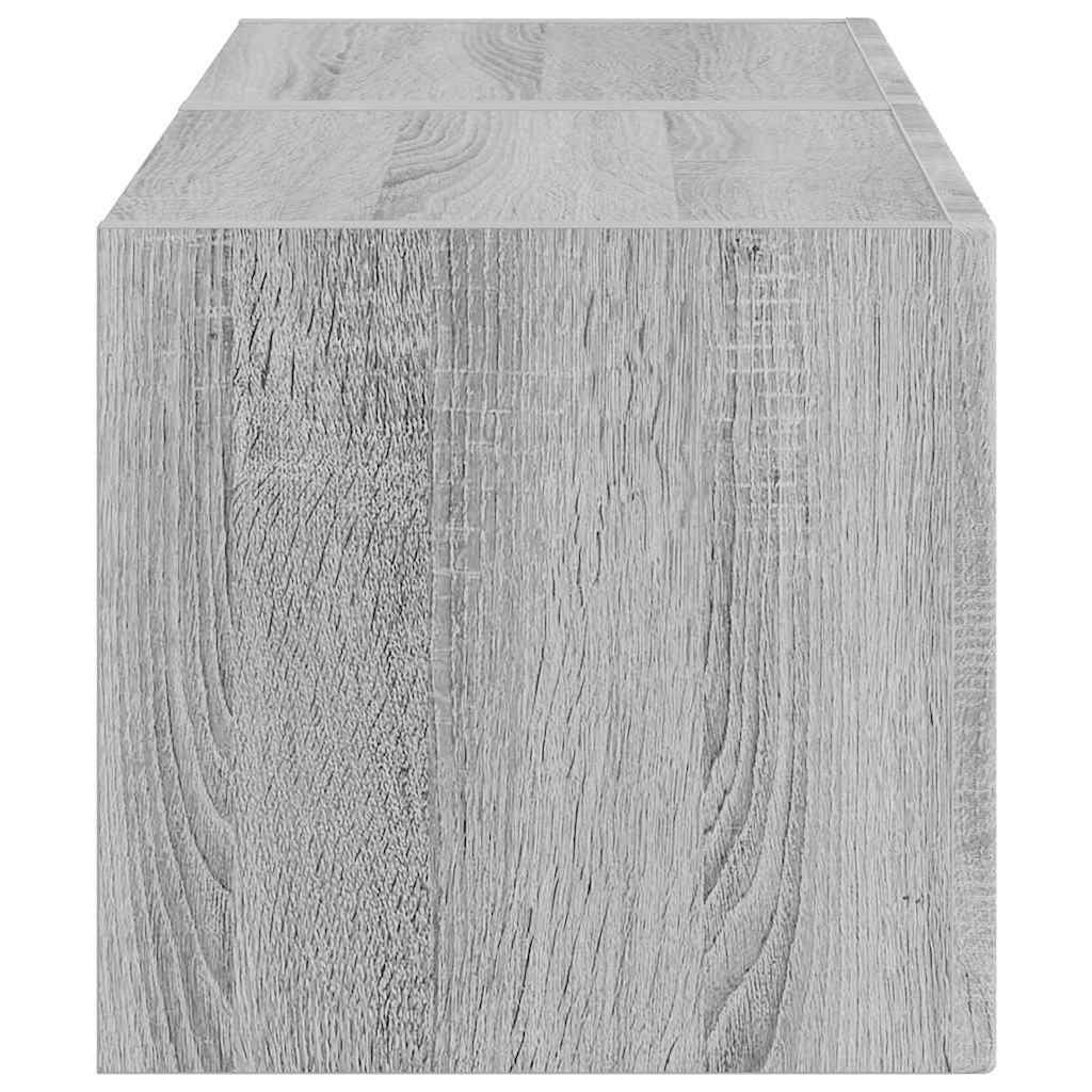 vidaXL Ντουλάπι Τηλεόρασης Τοίχου Επιτοίχιο 2 pcs Γκρίζο Σονομα