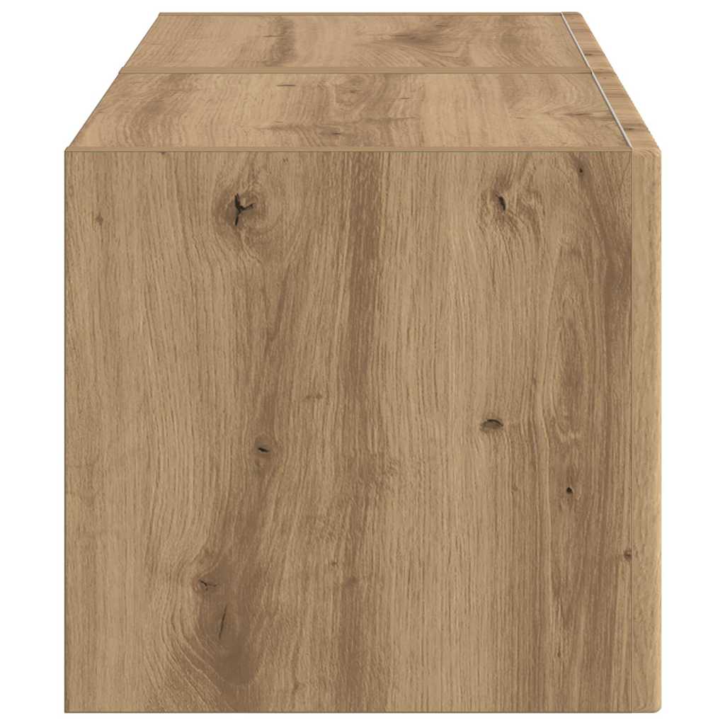 vidaXL Ντουλάπι Τηλεόρασης Τοίχου 2 pcs Καρυδιά Χειροποίητης Εργασίας