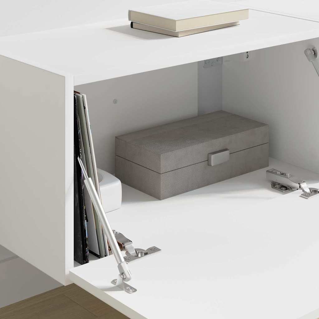 vidaXL Ντουλάπι Τηλεόρασης Τοίχου 2 pcs Λευκό 60 x 31 x 29.5 εκ