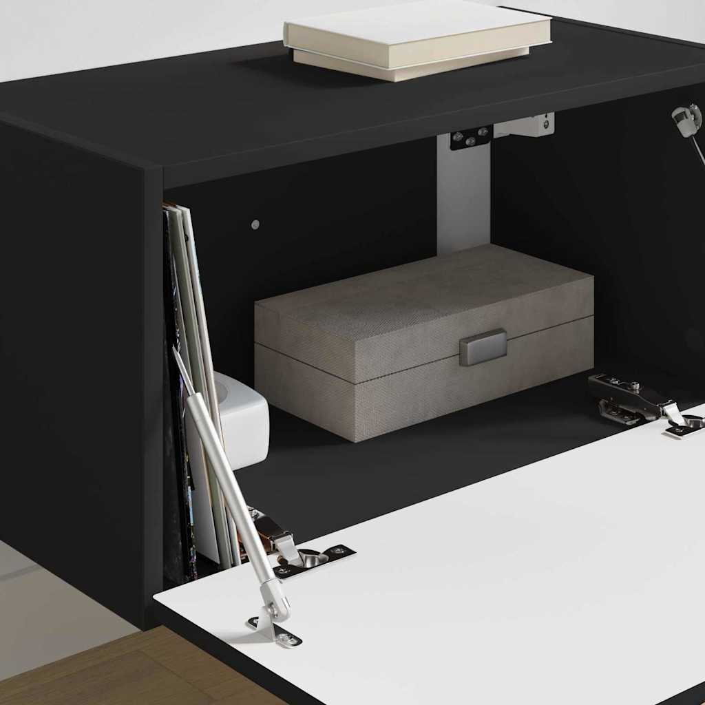 vidaXL Ντουλάπι Τηλεόρασης Τοίχου Επιτοίχιο Μαύρο 60 x 31 x 29.5 εκ