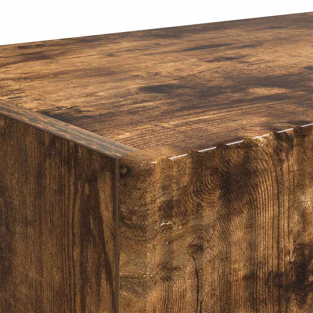 vidaXL Ντουλάπι Τηλεόρασης Τοίχου Επιτοίχιο 2 pcs Καπνιστό Δρύς