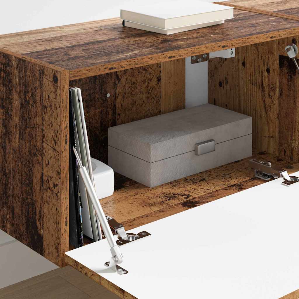 vidaXL Ντουλάπι Τηλεόρασης Τοίχου 2 pcs Παλιό Ξύλο 60 x 31 x 29.5 εκ