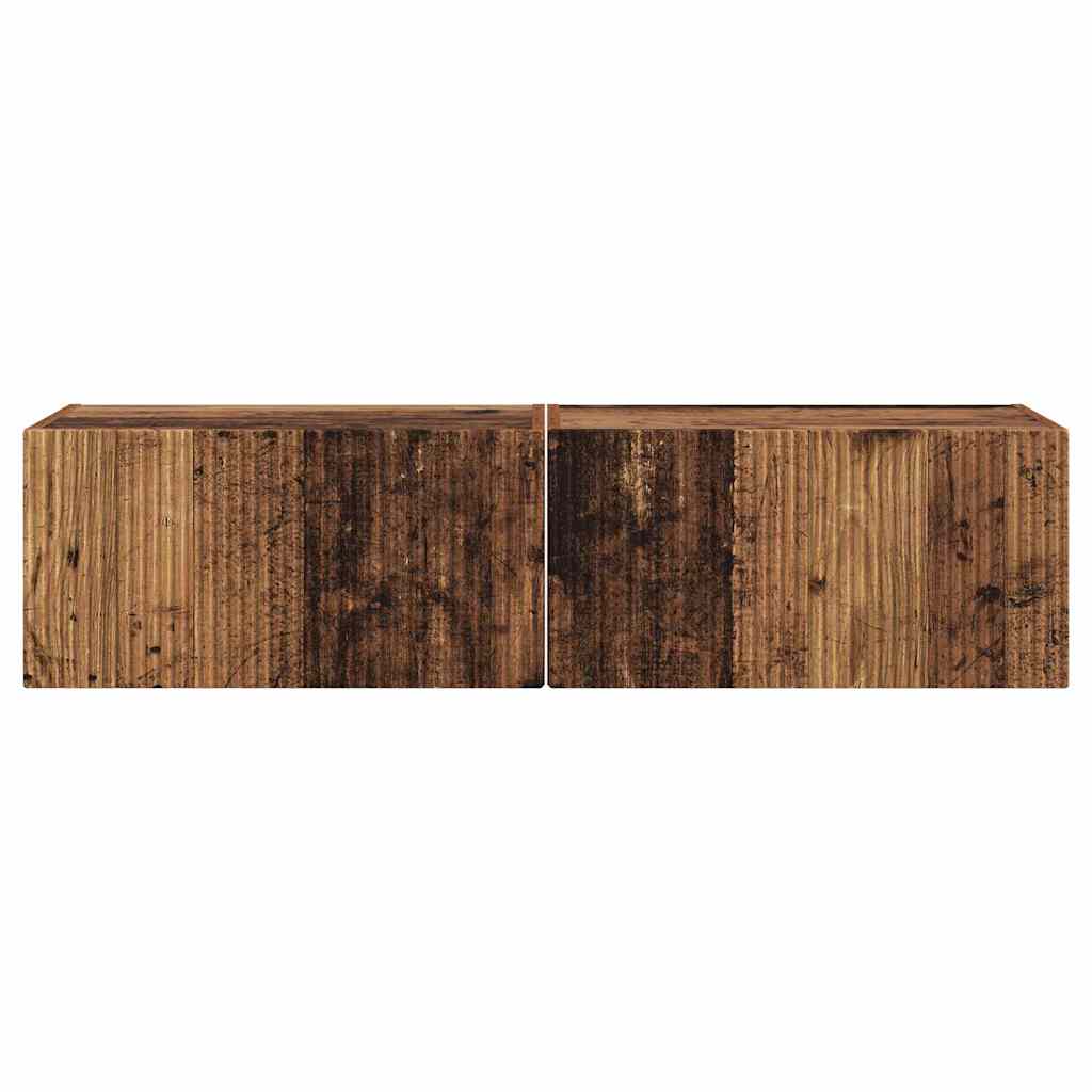 vidaXL Ντουλάπι Τηλεόρασης Τοίχου 2 pcs Παλιό Ξύλο 60 x 31 x 29.5 εκ