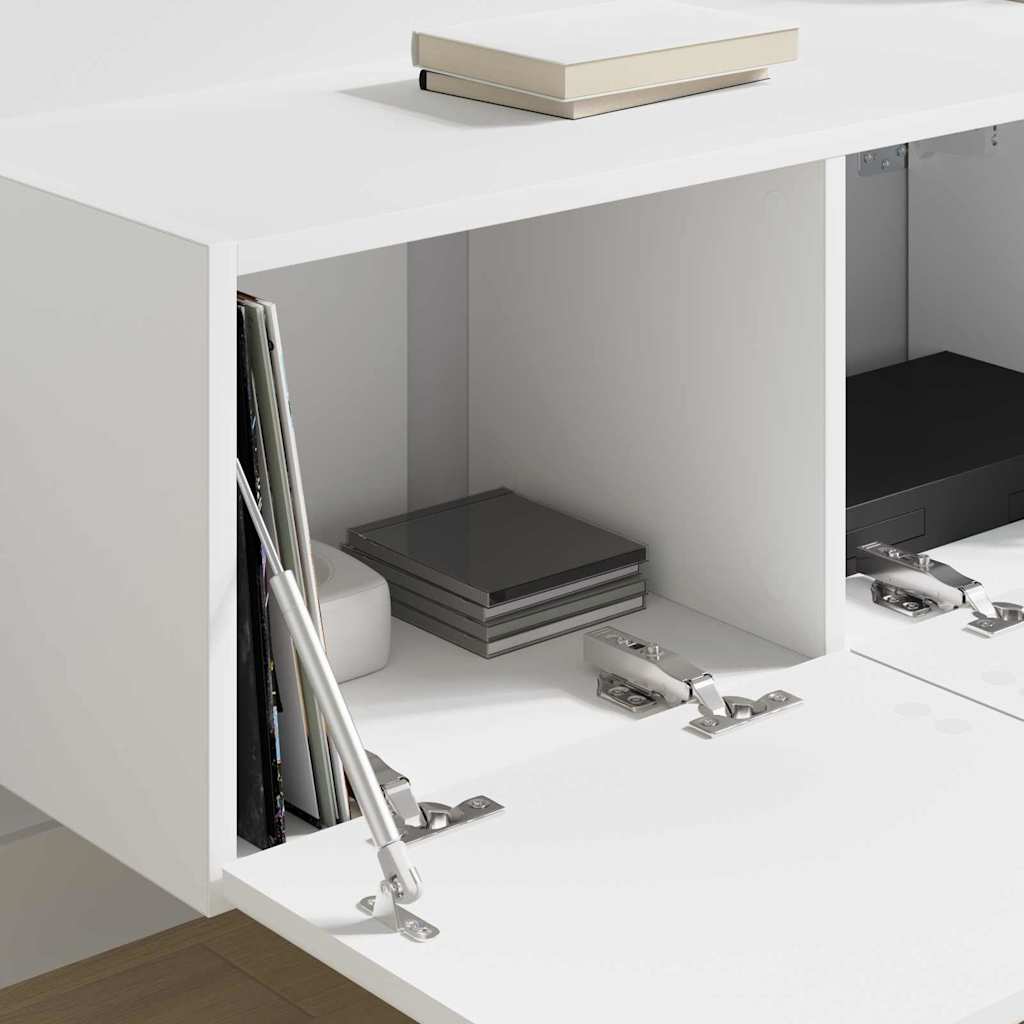 vidaXL Ντουλάπι Τηλεόρασης Τοίχου 2 pcs Λευκό 60 x 31 x 29.5 εκ