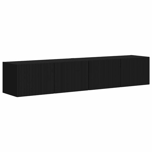 vidaXL Ντουλάπι Τηλεόρασης Τοίχου 2 pcs Μαύρο 60 x 31 x 29.5 εκ
