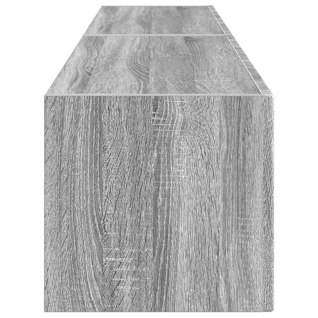 vidaXL Ντουλάπι Τηλεόρασης Τοίχου Επιτοίχιο 2 pcs Γκρίζο Σονομα