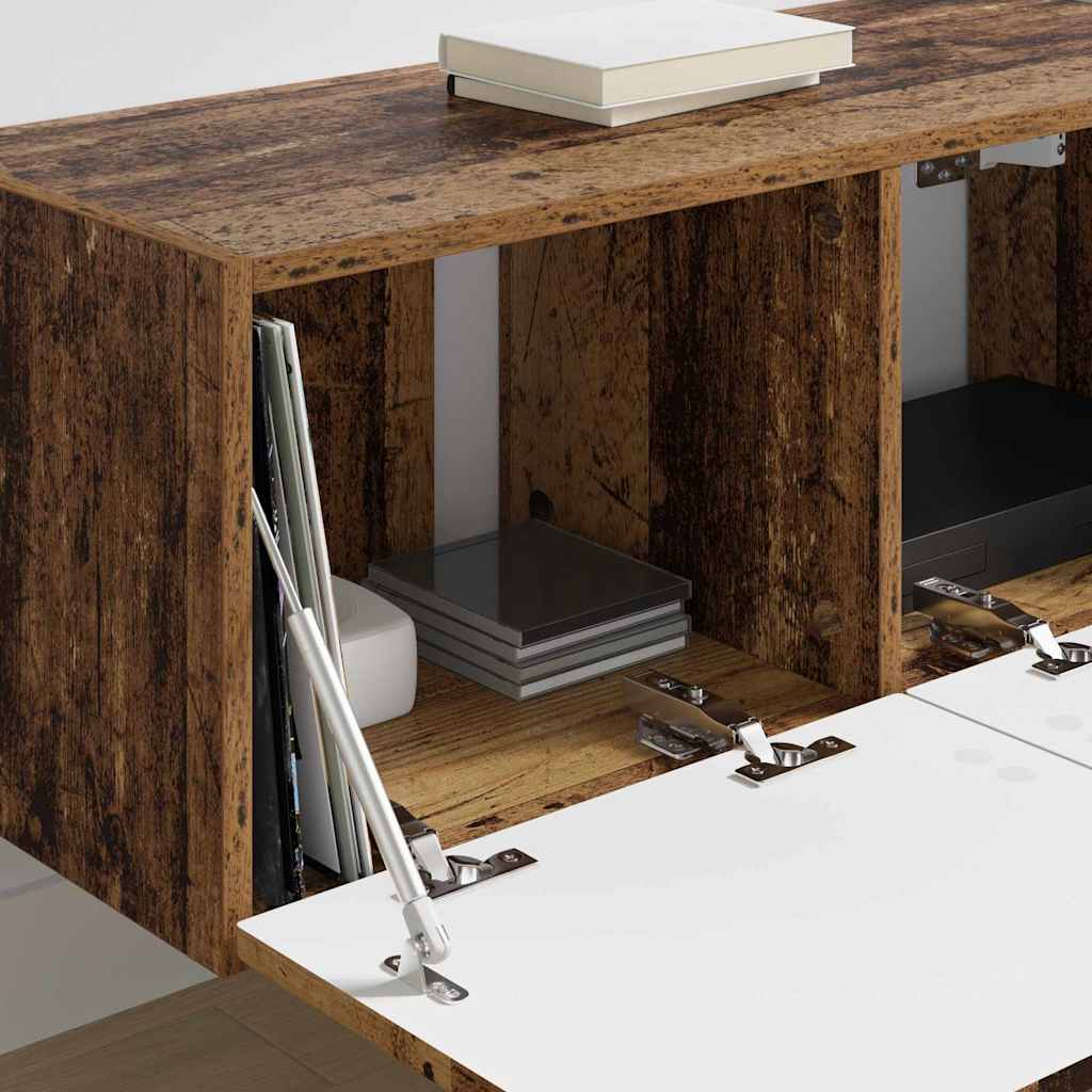 vidaXL Ντουλάπι Τηλεόρασης Τοίχου 2 pcs Παλιό Ξύλο 60 x 31 x 29.5 εκ