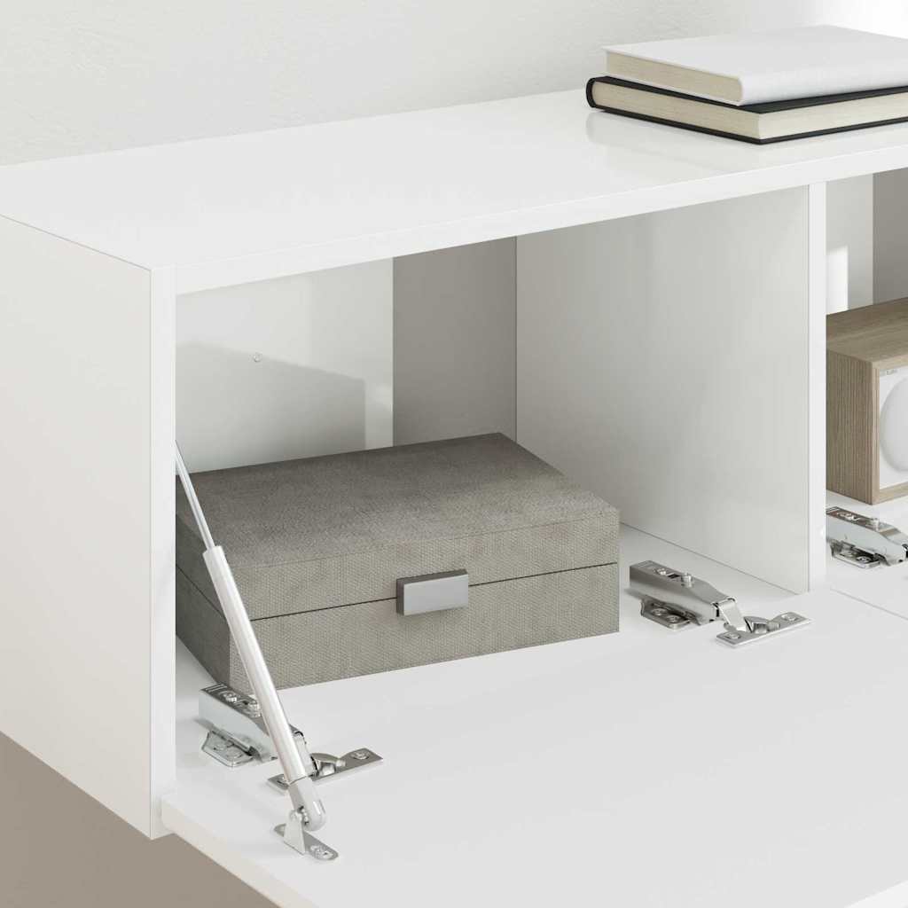 vidaXL Ντουλάπι Τηλεόρασης Τοίχου Λαμπερό Λευκό 60 x 31 x 29.5 εκ