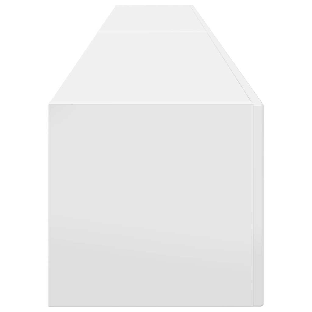 vidaXL Ντουλάπι Τηλεόρασης Τοίχου Επιτοίχιο 2 pcs Λαμπερό Λευκό