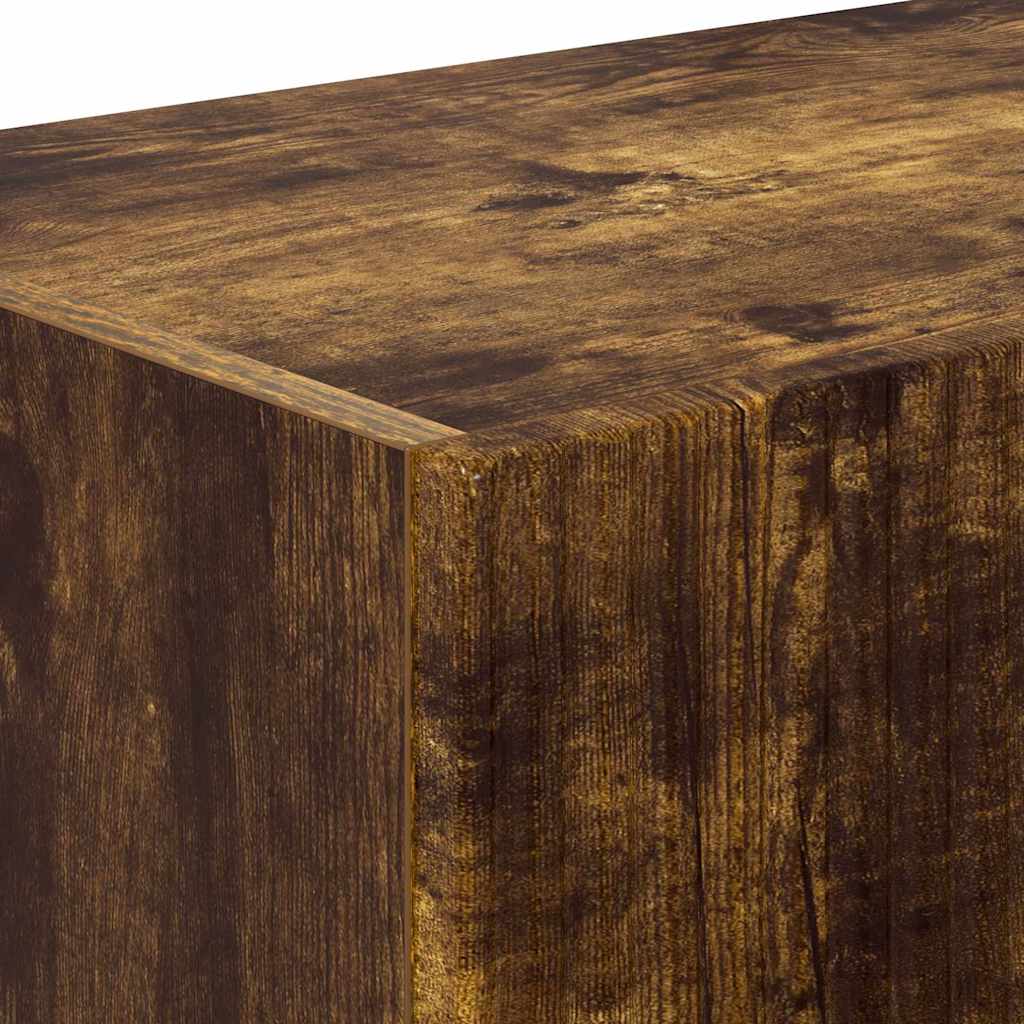 vidaXL Ντουλάπι Τηλεόρασης Τοίχου Επιτοίχιο 2 pcs Καπνιστό Δρύς