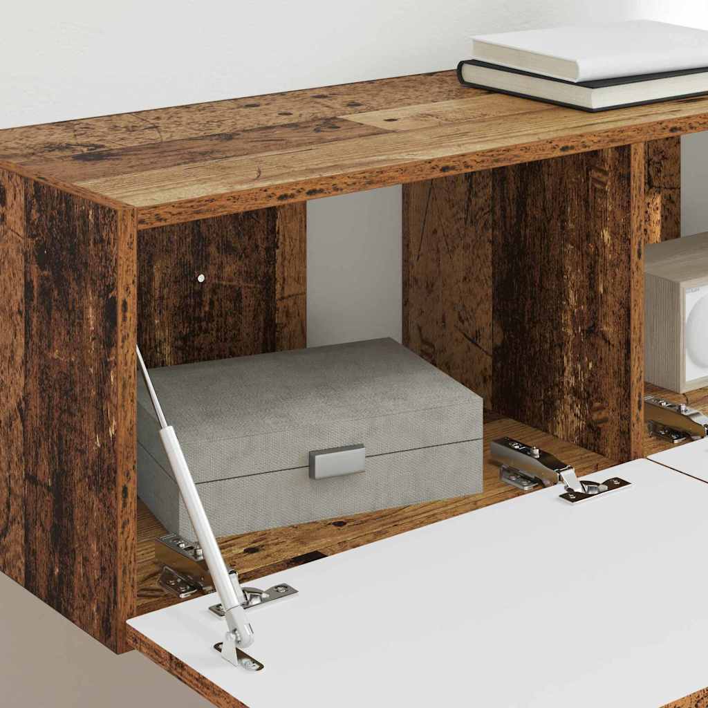 vidaXL Ντουλάπι Τηλεόρασης Τοίχου 2 pcs Παλιό Ξύλο 60 x 31 x 29.5 εκ