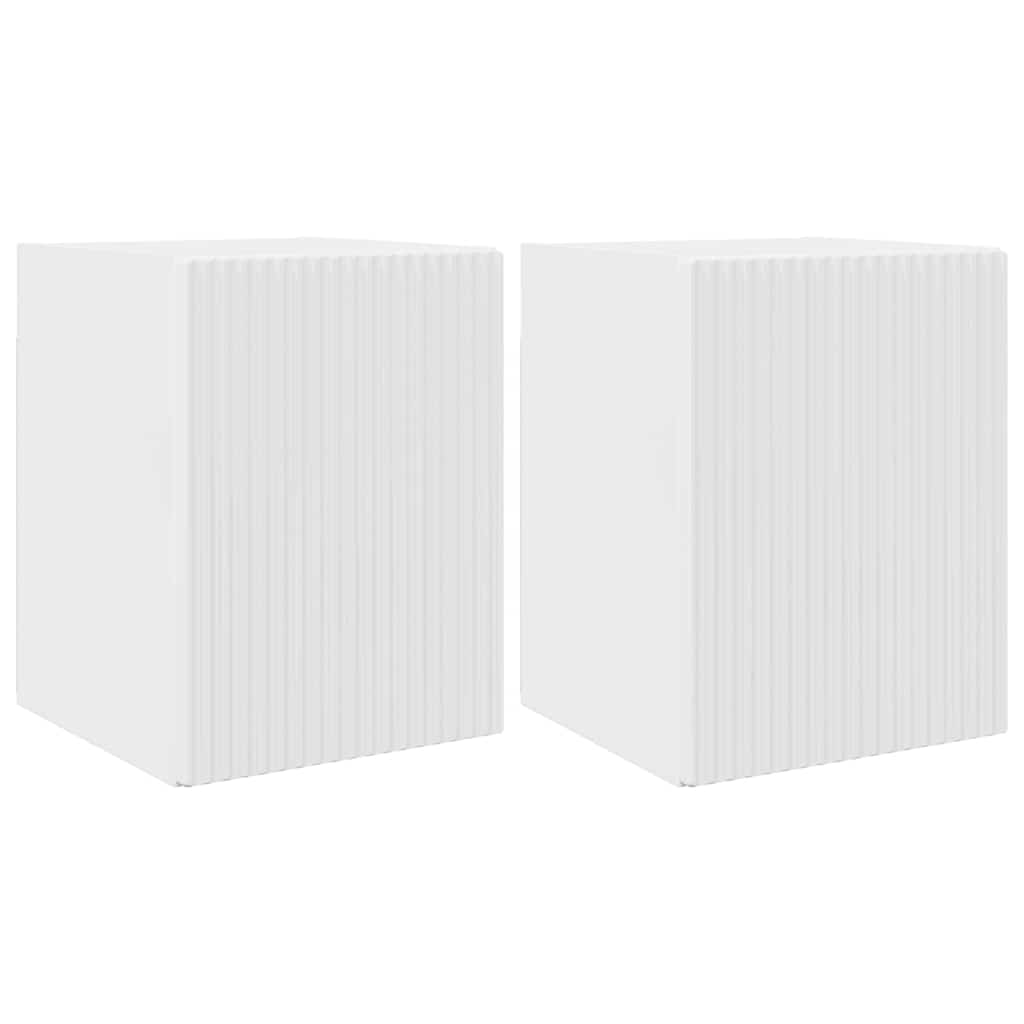 vidaXL Ντουλάπι Τηλεόρασης Τοίχου 2 pcs Λαμπερό Λευκό 30 x 31 x 40 εκ.