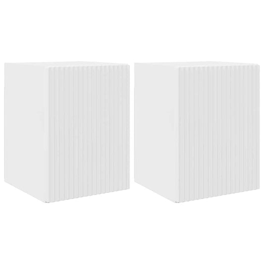 vidaXL Ντουλάπι Τηλεόρασης Τοίχου 2 pcs Λαμπερό Λευκό 30 x 31 x 40 εκ.