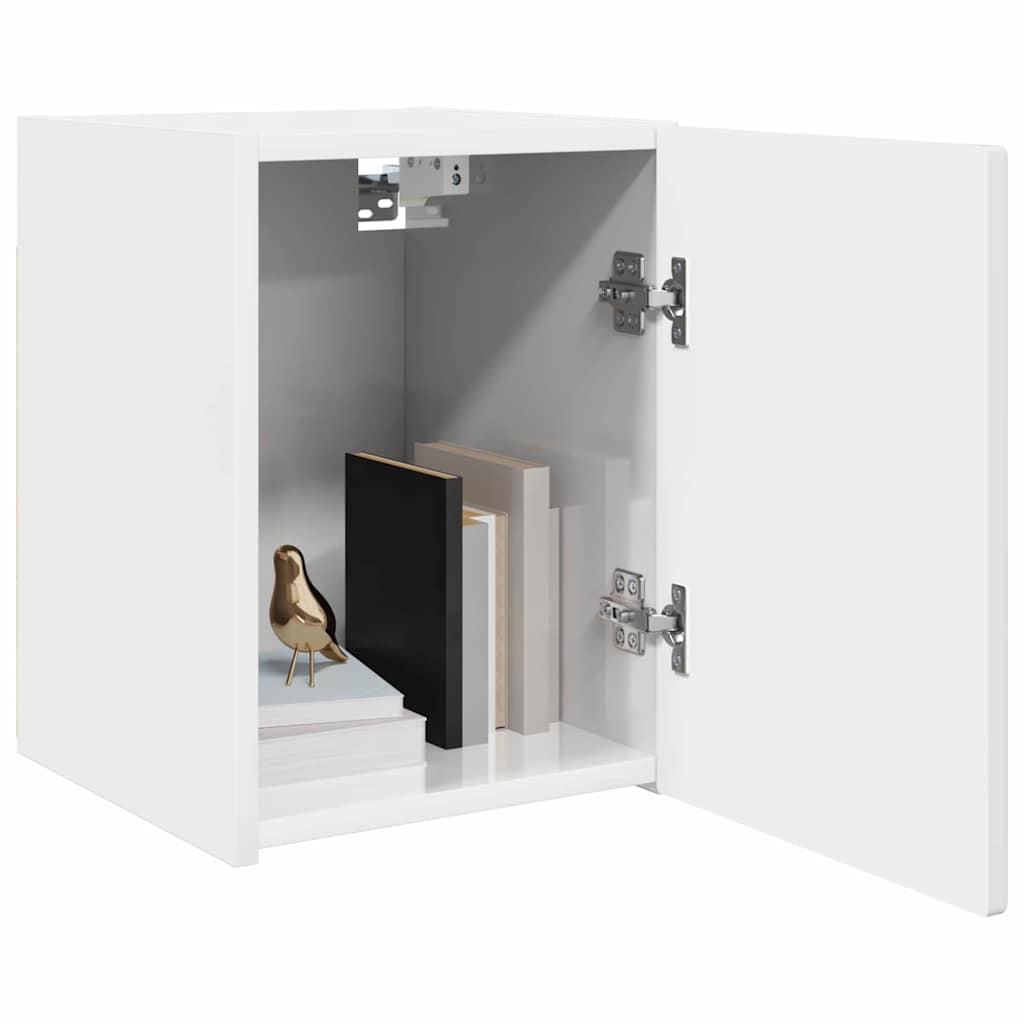 vidaXL Ντουλάπι Τηλεόρασης Τοίχου 2 pcs Λαμπερό Λευκό 30 x 31 x 40 εκ.