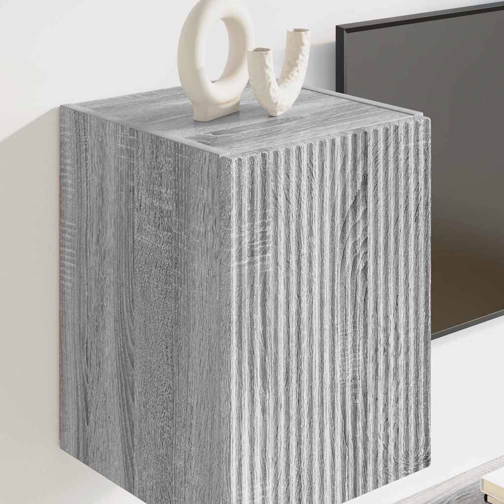 vidaXL Ντουλάπι Τηλεόρασης Τοίχου Γκρίζο Σονομα 30 x 31 x 40 εκ.