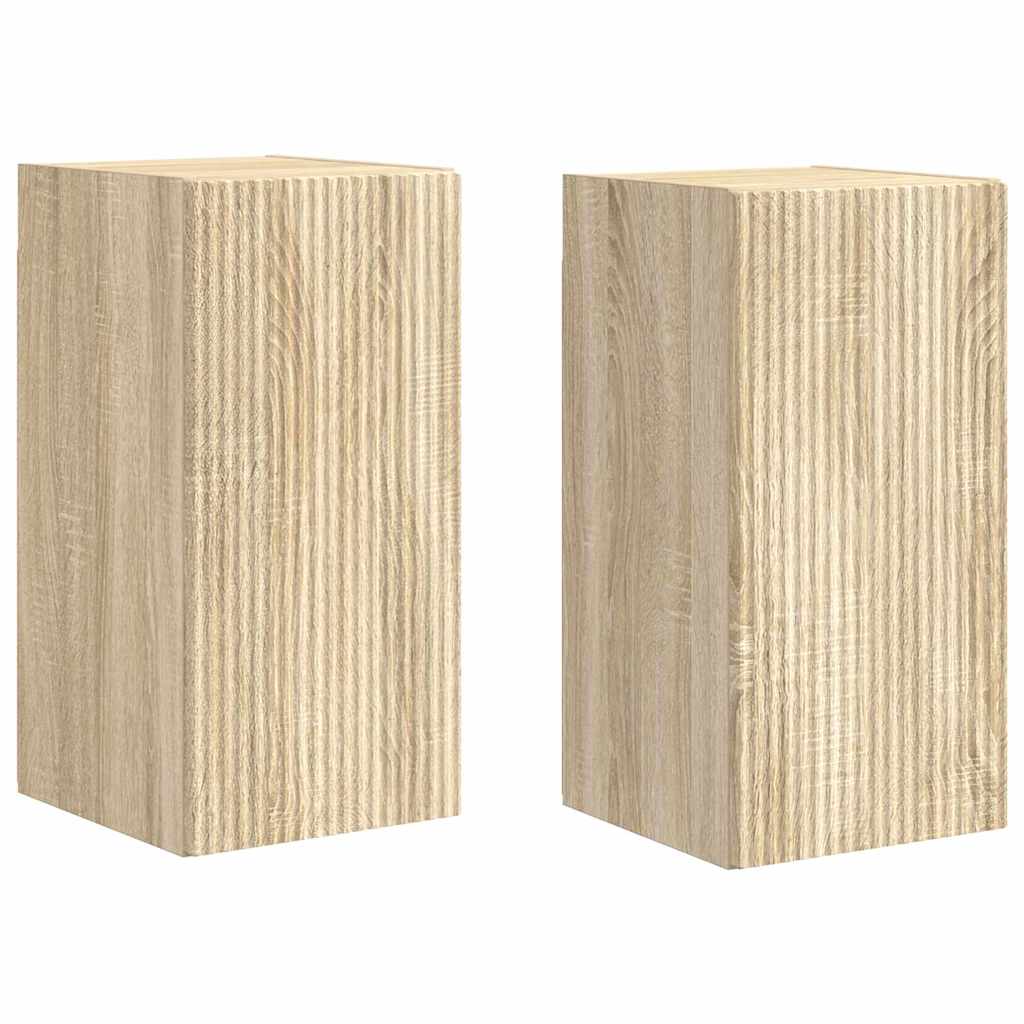vidaXL Ντουλάπι Τηλεόρασης Τοίχου 2 pcs Σονόμα 30 x 31 x 60 εκ