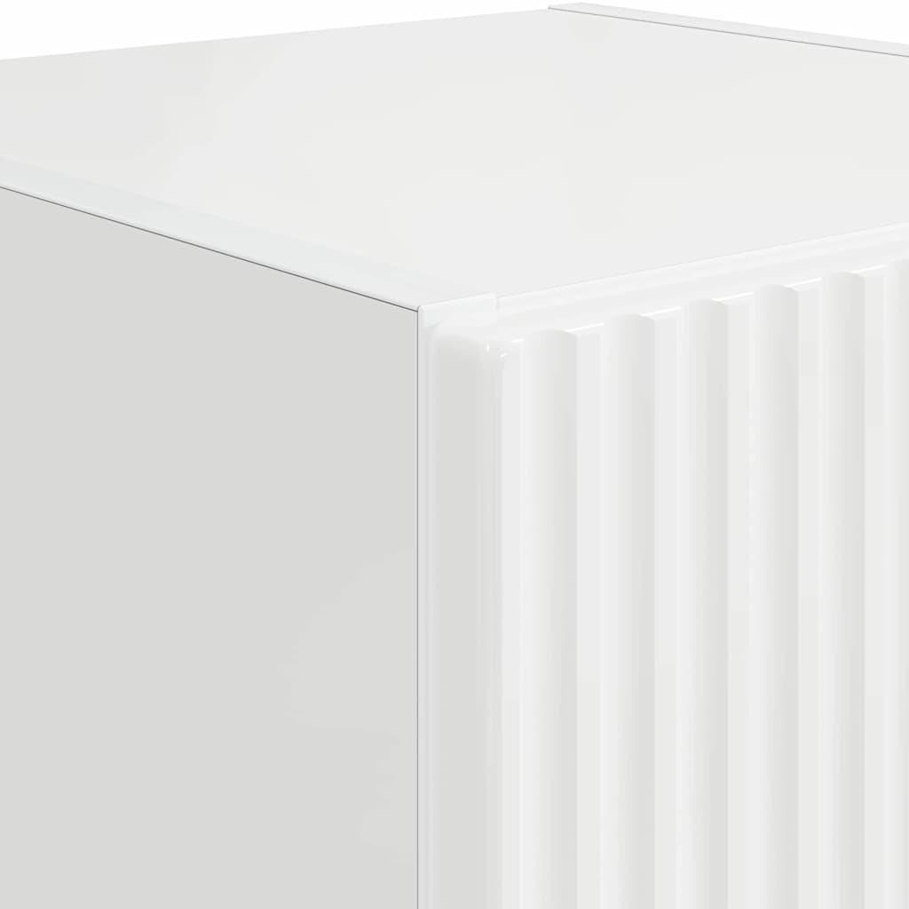 vidaXL Ντουλάπι Τηλεόρασης Τοίχου Λαμπερό Λευκό 30 x 31 x 60 εκ