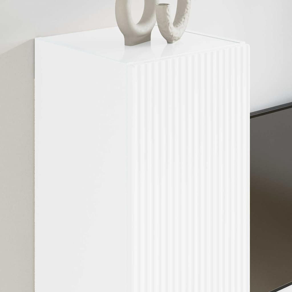 vidaXL Ντουλάπι Τηλεόρασης Τοίχου 2 pcs Λαμπερό Λευκό 30 x 31 x 60 εκ