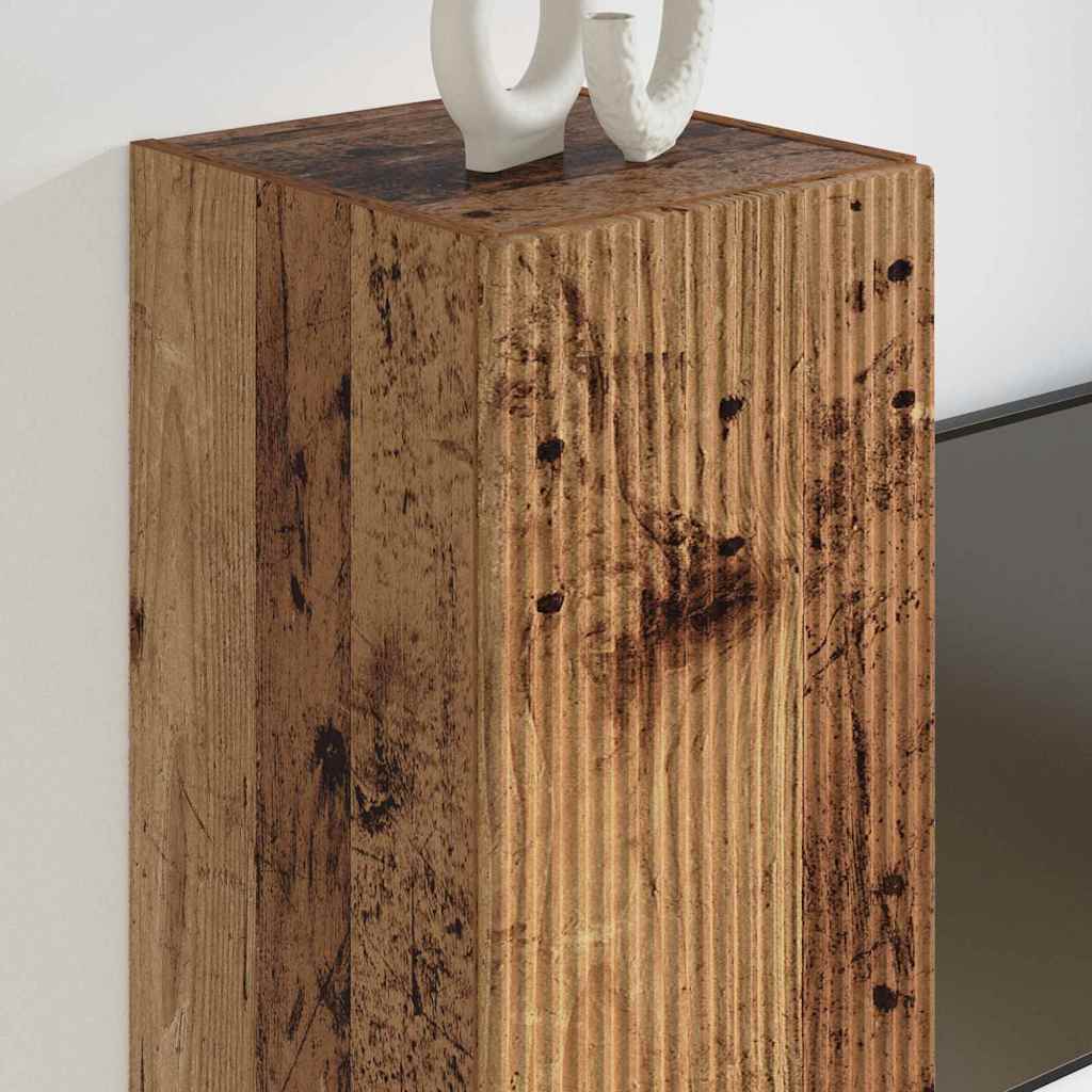 vidaXL Ντουλάπι Τηλεόρασης Τοίχου 2 pcs Παλιό Ξύλο 30 x 31 x 60 εκ