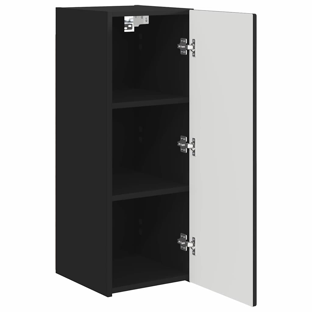 vidaXL Ντουλάπι Τηλεόρασης Τοίχου 2 pcs Μαύρο 30 x 31 x 80 εκ.