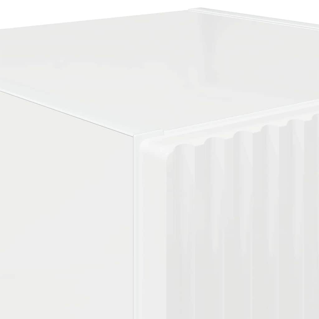 vidaXL Ντουλάπι Τηλεόρασης Τοίχου Λαμπερό Λευκό 30 x 31 x 80 εκ.