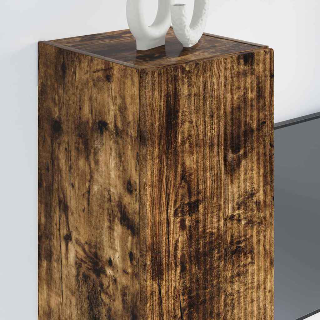 vidaXL Ντουλάπι Τηλεόρασης Τοίχου Καπνιστό Δρύς 30 x 31 x 80 εκ.