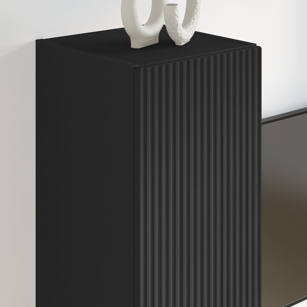 vidaXL Ντουλάπι Τηλεόρασης Τοίχου 2 pcs Μαύρο 30 x 31 x 100 εκ.