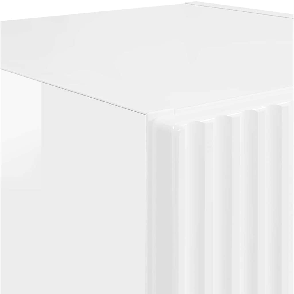 vidaXL Ντουλάπι Τηλεόρασης Τοίχου Λαμπερό Λευκό 30 x 31 x 100 εκ.