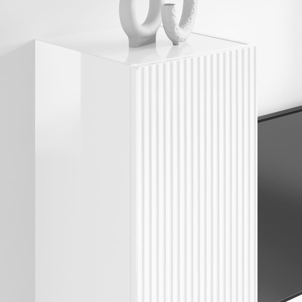 vidaXL Ντουλάπι Τηλεόρασης Τοίχου Λαμπερό Λευκό 30 x 31 x 100 εκ.