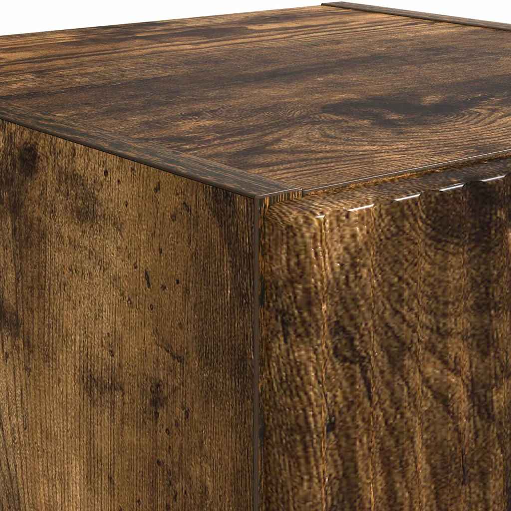 vidaXL Ντουλάπι Τηλεόρασης Τοίχου Επιτοίχιο 2 pcs Καπνιστό Δρύς