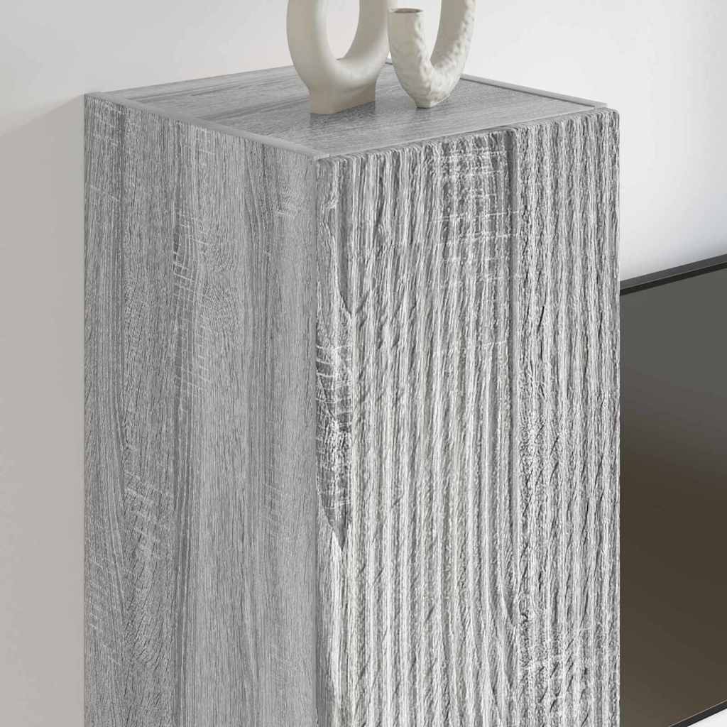 vidaXL Ντουλάπι Τηλεόρασης Τοίχου Επιτοίχιο 2 pcs Γκρίζο Σονομα