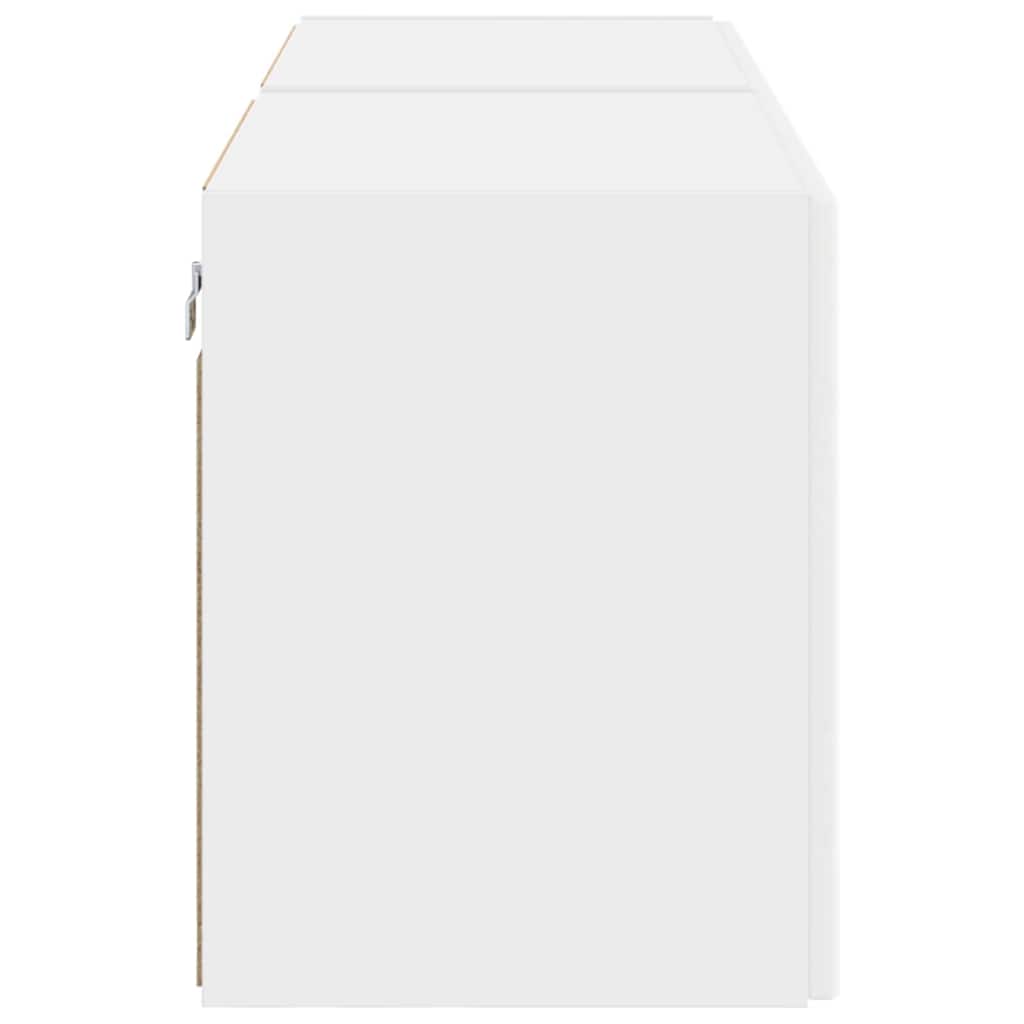 vidaXL Ντουλάπι Τηλεόρασης Τοίχου 2 pcs Λευκό 59,5 x 31 x 40 εκ