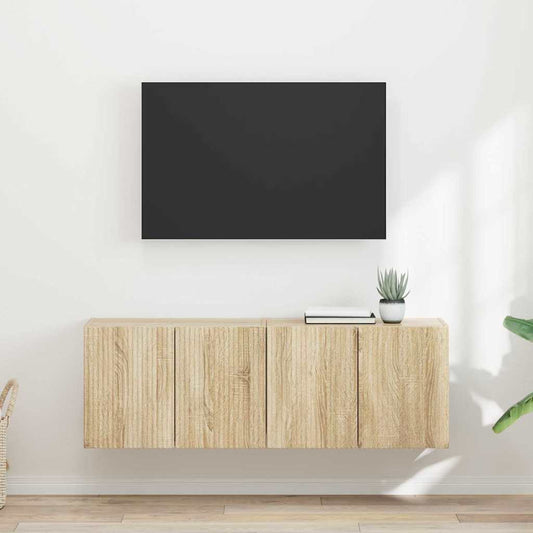 vidaXL Ντουλάπι Τηλεόρασης Τοίχου 2 pcs Δρύς Sonoma 59,5 x 31 x 40 εκ