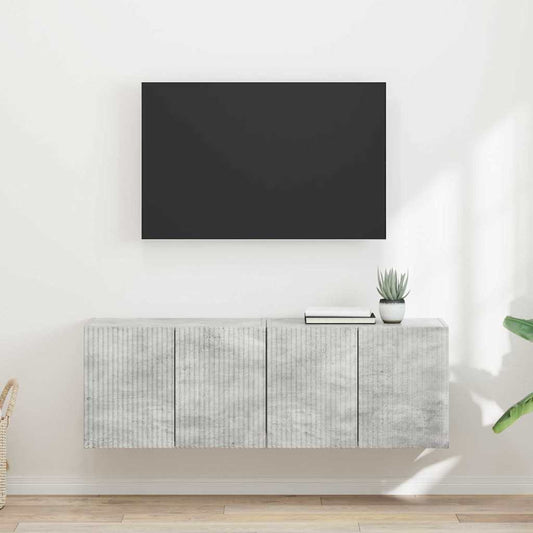 vidaXL Ντουλάπι Τηλεόρασης Τοίχου Επιτοίχιο 2 pcs Σκυρόδεμα Γκρι