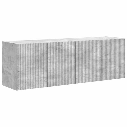 vidaXL Ντουλάπι Τηλεόρασης Τοίχου Επιτοίχιο 2 pcs Σκυρόδεμα Γκρι
