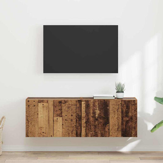 vidaXL Ντουλάπι Τηλεόρασης Τοίχου 2 pcs Παλιό Ξύλο 59,5 x 31 x 40 εκ