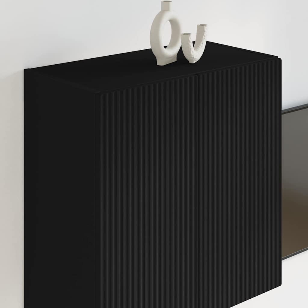 vidaXL Ντουλάπι Τηλεόρασης Τοίχου Επιτοίχιο Μαύρο 59,5 x 31 x 60 εκ