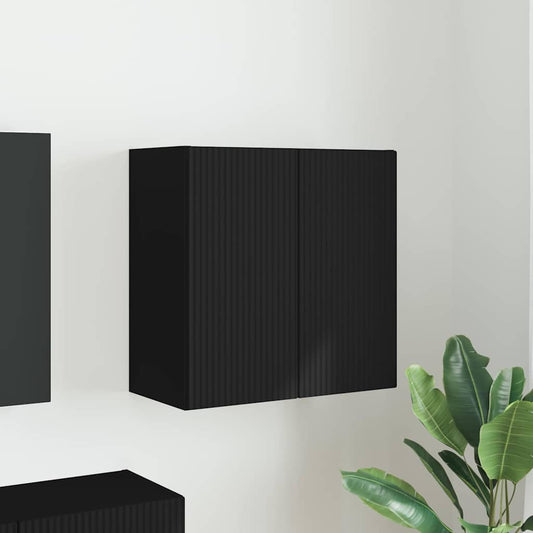 vidaXL Ντουλάπι Τηλεόρασης Τοίχου Επιτοίχιο Μαύρο 59,5 x 31 x 60 εκ